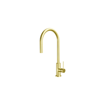 Belling Stainless Steel Gooseneck Pull-Out Mixer Tap - Gold