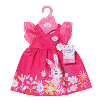 Baby Born Dress Flowers Accessory/Outfit For 43cm Dolls Pink 3y+