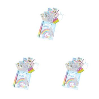 3PK Bensons Unicorn Mini Showbag with Headband Stickers Erasers - 3y+