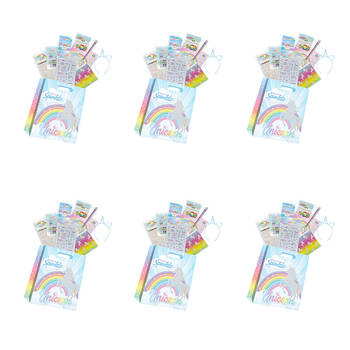 6PK Bensons Unicorn Mini Showbag with Headband Stickers Erasers - 3y+