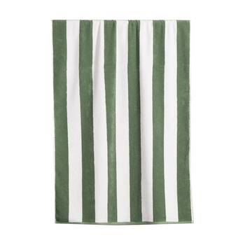 Canningvale Terry Pool/Beach Towel Cabana Stripe Olive Green 80x160cm