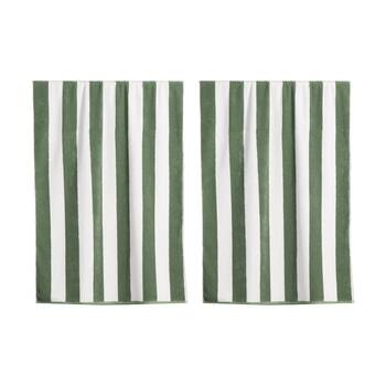 2PK Canningvale Terry Pool/Beach Towel Cabana Stripe Olive Green 80x160cm
