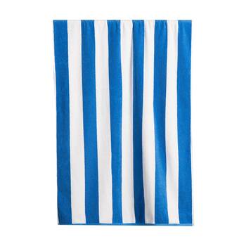 Canningvale Terry Pool/Beach Towel Cabana Stripe Surf Blue 80x160cm