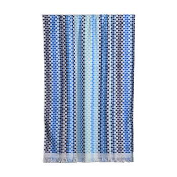 Canningvale Positana Terry Beach Towel Checkers Chambray Blue 80x160cm