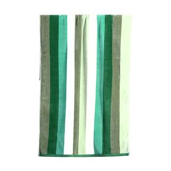 Canningvale Sorrentina Velour Beach Towel Linea Verde Green Stripe 80x160cm