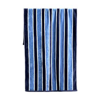 Canningvale Sorrentina Velour Beach Towel Porto Azure Navy Stripe 80x160cm