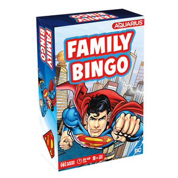 Aquarius Superman Family Bingo Board Game 10x10cm 8y+
