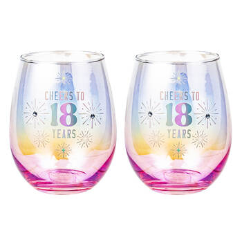2PK LMD 18th Stemless Holographic Glass 560ml Water Tumbler