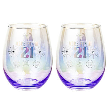 2PK LMD 21st Stemless Holographic Glass 560ml Water Tumbler