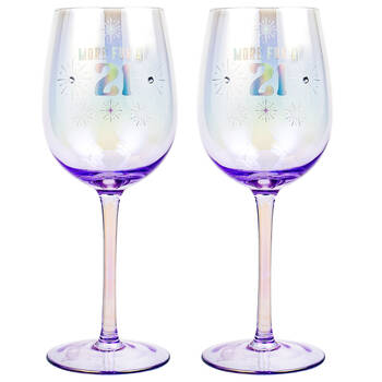 2PK LMD 21st Holographic 430ml Stemmed Red Wine Glass Drinkware