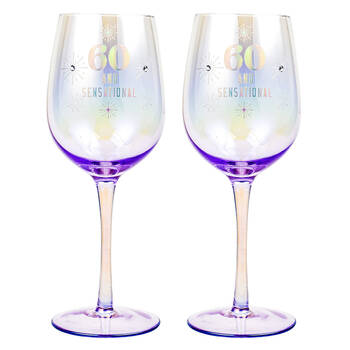 2PK LMD 60th Holographic 430ml Stemmed Red Wine Glass Drinkware