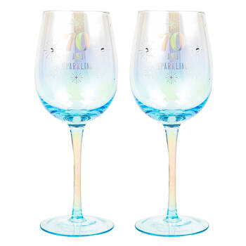 2PK LMD 70th Holographic 430ml Stemmed Red Wine Glass Drinkware
