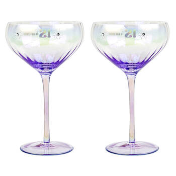 2PK LMD 21st Holographic Stemmed 300ml Coupe Glass Drinkware