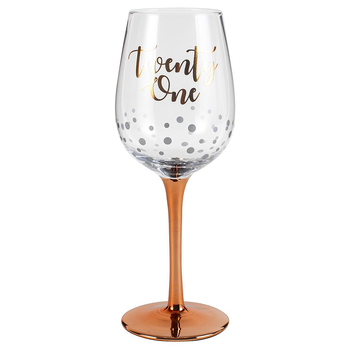 Twenty One Rose Gold Stem Wine Glass Gold 430ml Drinking Cup
