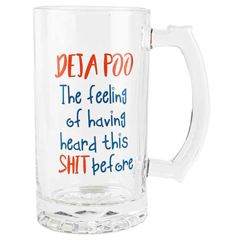 Beer Stein Dejapoo 18cm Drinking Cup Beer Glass Novelty Print