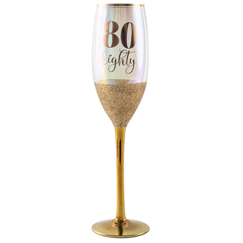 Gold Glitterati 80th Champagne Stemmed Drinking Glass 150ml