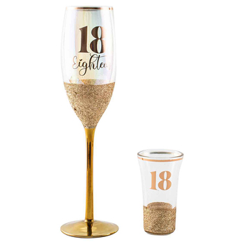 Champagne & Shot 18th Stemmed Drinking Glass Set 150ml