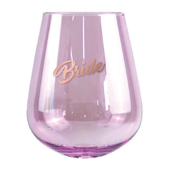2pc Bride 13cm/600ml Stemless Glass Wine/Cocktail Drinking Set