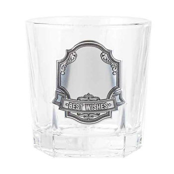 Blank Badge Whisky Drinking Glass Birthday Gift Clear 260ml