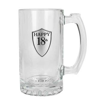 Birthday 18th Beer Stein/Glass 500ml Drinking Cup w/Handle