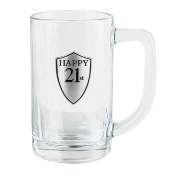 Birthday 21st Beer Stein/Glass 500ml Drinking Cup w/Handle