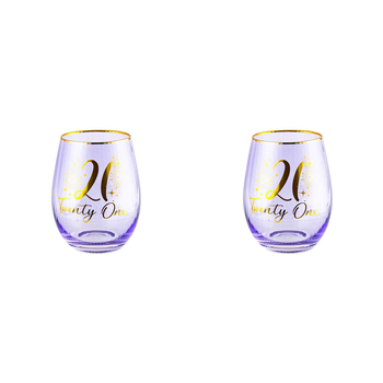 2PK 21st Fluted Stemless Glassware/Home Decoration 600ml/13cm