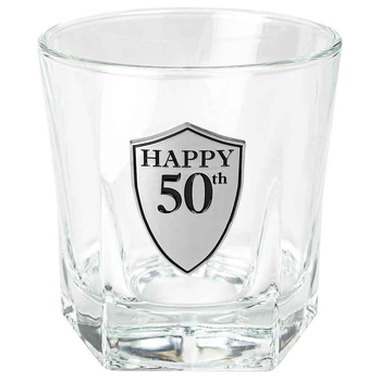 Birthday 50th Whisky Glass 210ml Tumbler Drinking Cup/Glass