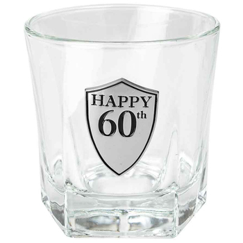 Birthday 60th Whisky Glass 210ml Tumbler Drinking Cup/Glass