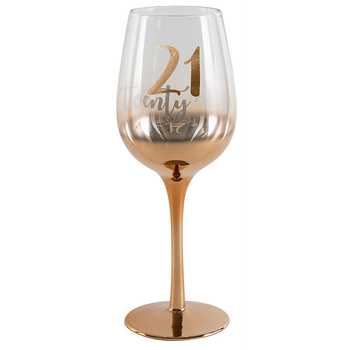 Birthday 21st Rose Gold Ombre 430ml Birthday Drinking Glass
