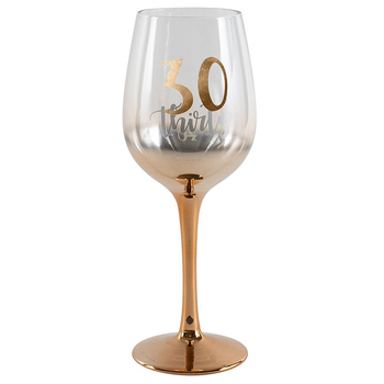 Birthday 30th Rose Gold Ombre 430ml Birthday Drinking Glass