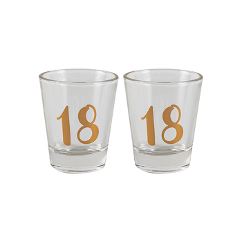 2PK Birthday 18th Rose Gold Shot Glass 30ml Drinking Cup