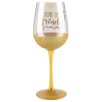 Drink Up Grinches Wine Glass 430ml Drinking Cup Novelty Print