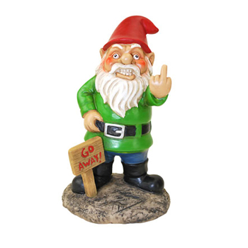 Bigmouth Go Away Garden Gnome 9" Garden Decor