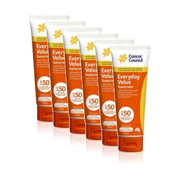 6PK Cancer Council Everyday Value Sunscreen SPF50 Sun Care 110ml Sensitive Skin