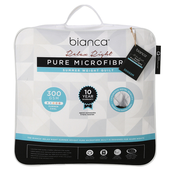 Bianca Relax Right Pure Microfibre Quilt 300gsm White - Double Bed