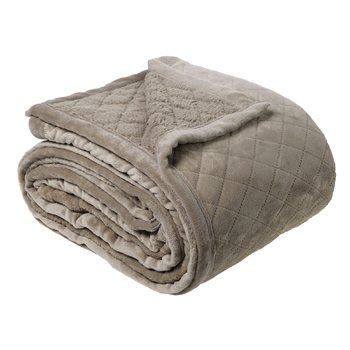 Bianca Mansfield 480gsm Sherpa Blanket  Silver Grey - Queen/King Bed