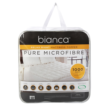 Bianca Relax Right Microfibre Mattress Topper White - Queen Bed