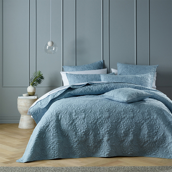 Bianca Sabrina Bedspread Provincial Blue - Queen Bed