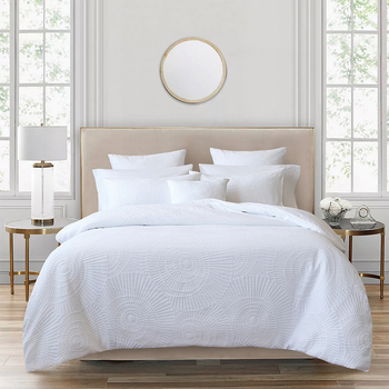 Bianca Byron Quilt Cover Percale Cotton White - Super King Bed