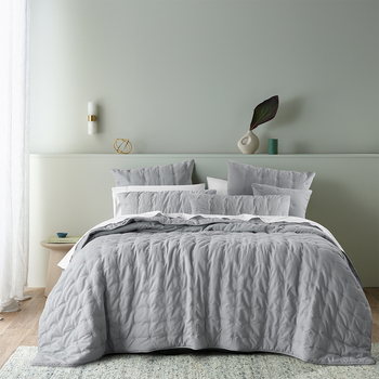 Bianca Langston Comforter Silver Super King Bed with Pillowcase