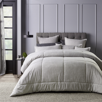 Bianca Maynard Comforter Grey Super King Bed with Pillowcase