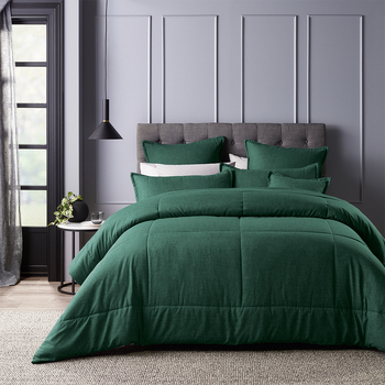 Bianca Maynard Comforter Green Super King Bed with Pillowcase