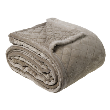 Bianca Mansfield 480gsm Sherpa Blanket  Silver Grey - Single/Double Bed