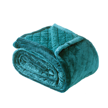 Bianca Mansfield 480gsm Sherpa Blanket  Teal - Single/Double Bed
