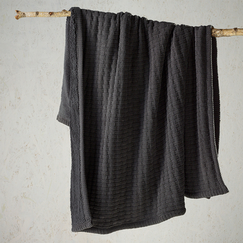 Bianca Amalfi Throw Rug Warm Blanket - Charcoal