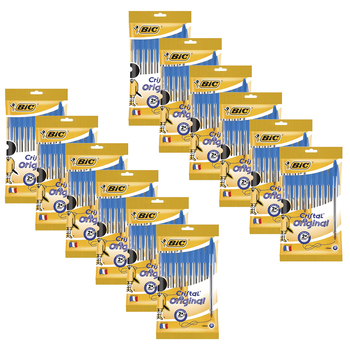 120pc Bic Cristal Original Ballpoint Pen 1.0mm Nib - Blue