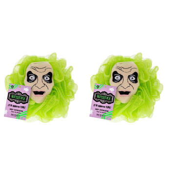 2PK Warner Bros Beetlejuice Body Exfoliator Shower Loofah Puff Green