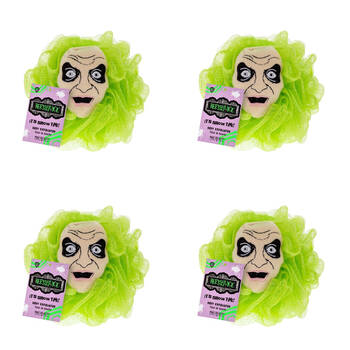 4PK Warner Bros Beetlejuice Body Exfoliator Shower Loofah Puff Green