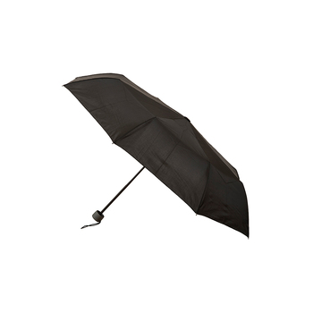 Bobbie J Manual Folding Super Mini w/ Grey Handle Umbrella Black 