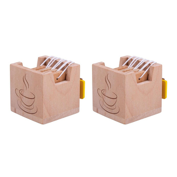 2x 4pc Bigjigs Toys Wooden Tea Bags w/ Storage Kids Pretend Play 3y+